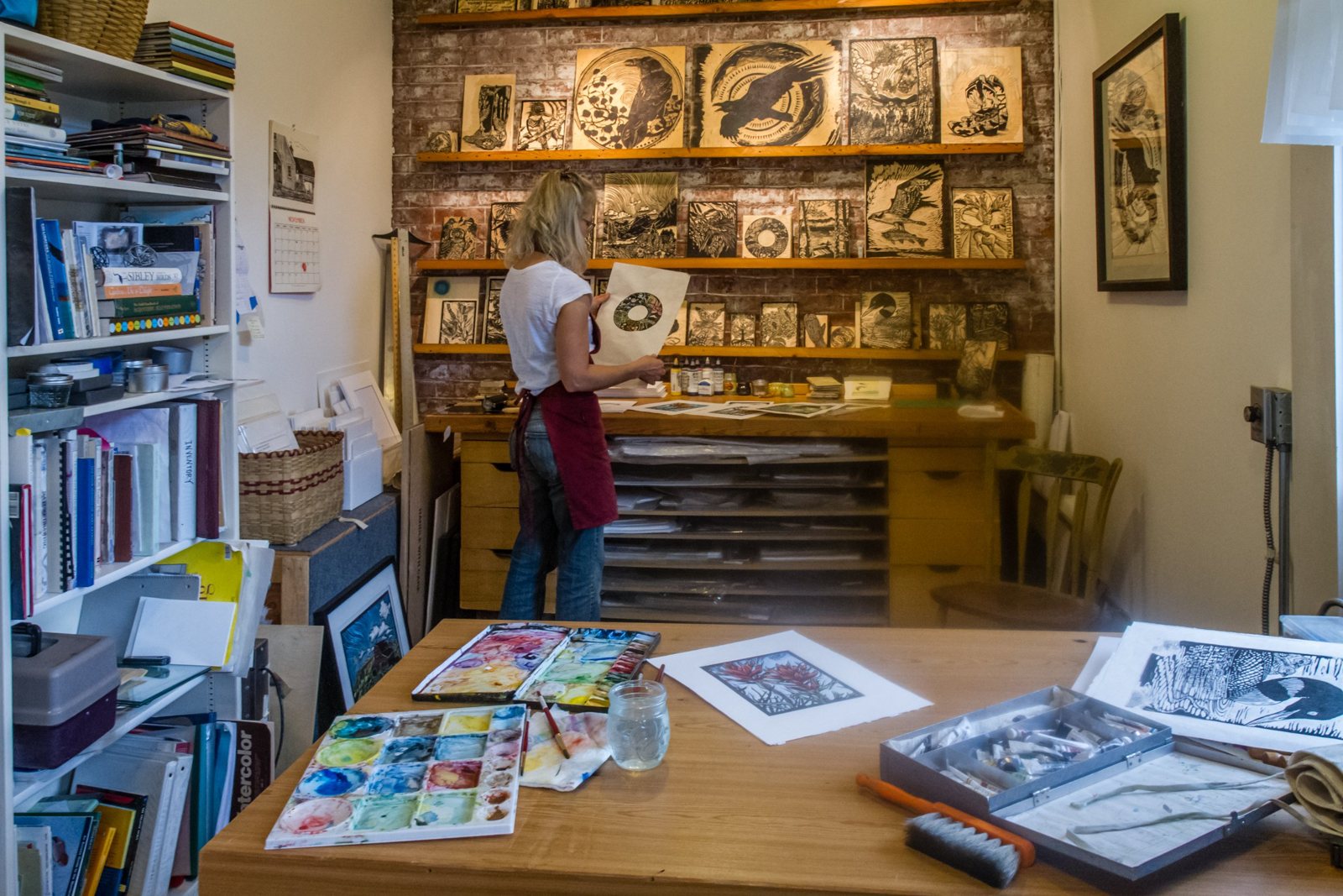 Claire in her studio